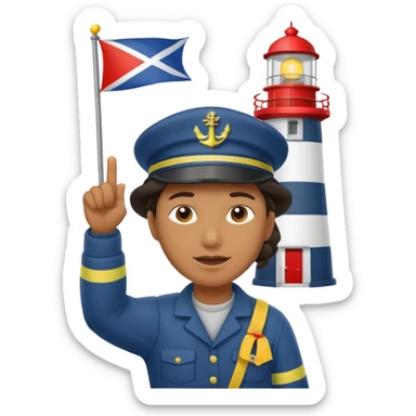 lighthouse Keeper raising signal flag sticker