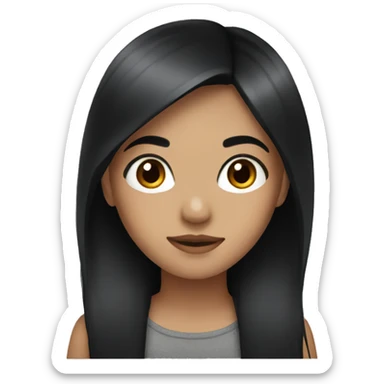 girl with black hair and brown eyes sticker