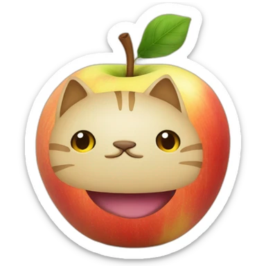 un chat sur une pomme sticker