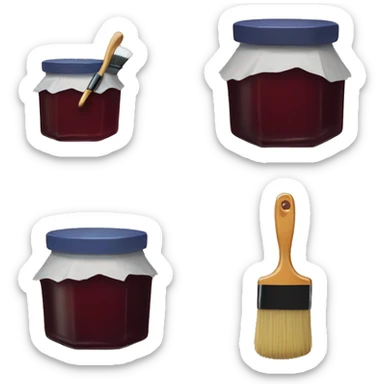 hexagonal jam jar dressed like an artist (hat and brush) sticker