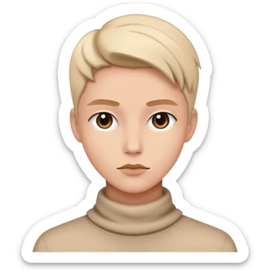 simple mysterious character with stylish minimalist fashion sticker