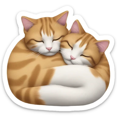 Two cats snuggling  sticker