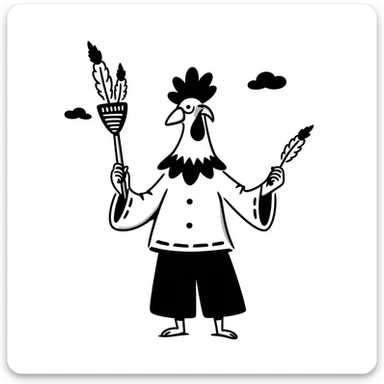 rooster shaman sticker