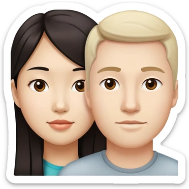 Asian girl and white guy dating  sticker