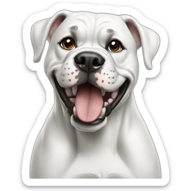white boxer dog smiling sticker