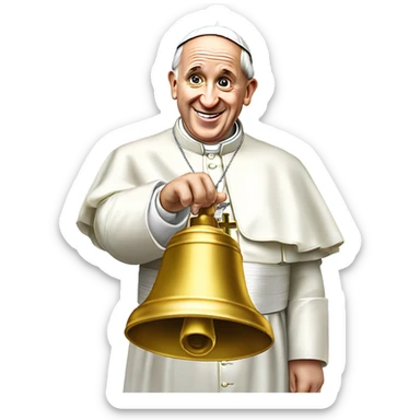 pope francis ringing bell sticker