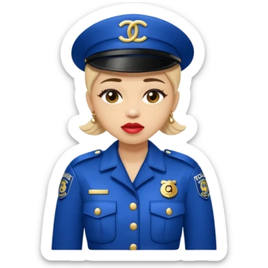 ma petite sœur, qui prend un vêtement pour adultes chez Chanel et la police vient. Et après la police lui crie. sticker