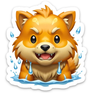 Scary Watery Silly Lairon-Growlithe-beast sticker
