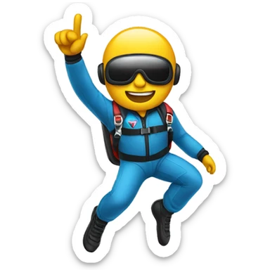 Skydiver giving victory sign sticker