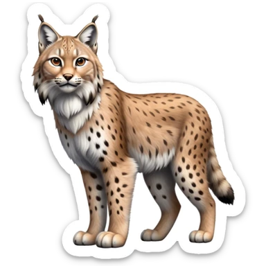 cinematic full body lynx, hyper-realistic, standing sticker