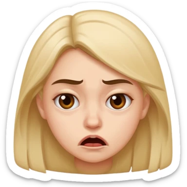 A girl making a face of disgust eww sticker