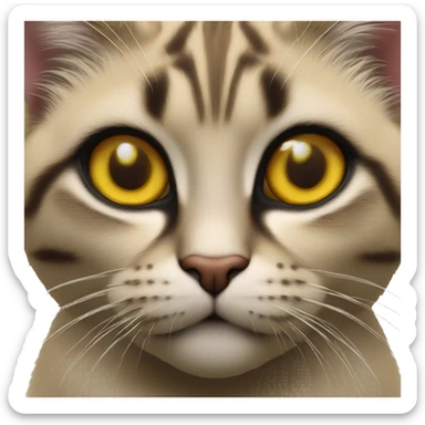 kat wat 'n bordjie vashou soos die nume "Vila Alegria" sticker