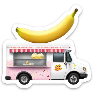 Side view 20 foot long banana split Ice Cream Truck  sticker