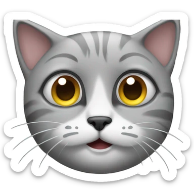 Cat gray crying  sticker