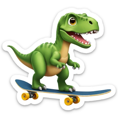 dinosaurio con patineta sticker
