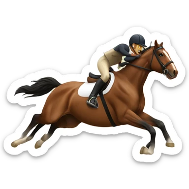 horse jumping over febce sticker