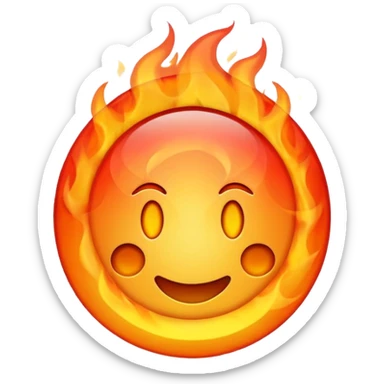 A minimalist fiery CD disc in the style of an emoji. sticker