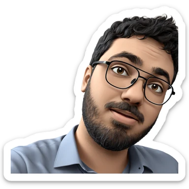 portrait of a male in glasses sticker