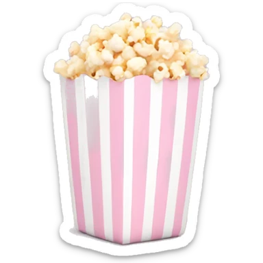 light pink popcorn bag with white stripes sticker