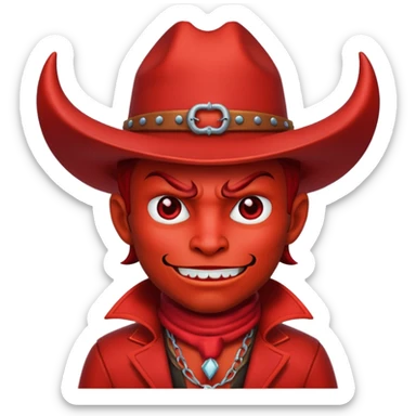 Devil cowboy sticker