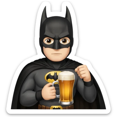 Batman au bistrot bois une bière  sticker