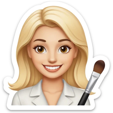 blonde makeup artist smiling sticker