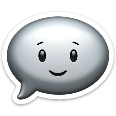  chat burbulas juodai baltas su mettalic efektu be veiduko sticker