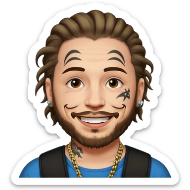post malone absurdly amount of face tattoos sticker