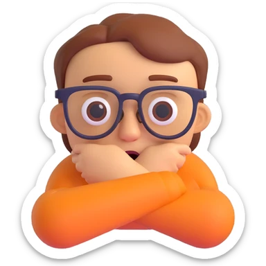 sad nerd emoji with expressive face and glasses sticker