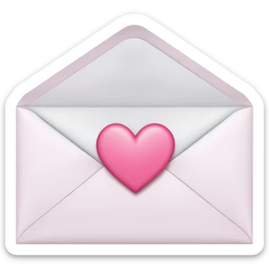 A close-up photograph of a simple white paper envelope sealed with a small, pink heart, natural lighting sticker