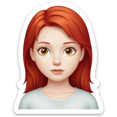 Girl with red hair longe and white  sticker