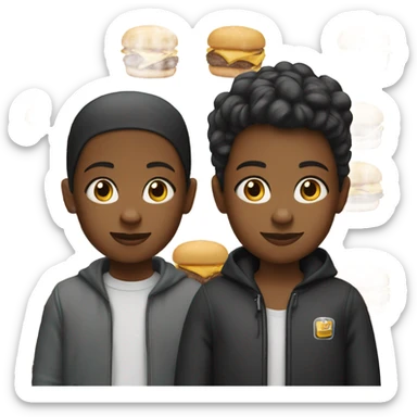 2 black Twin brothers and 2 white twin sisters. At McDonald’s  sticker