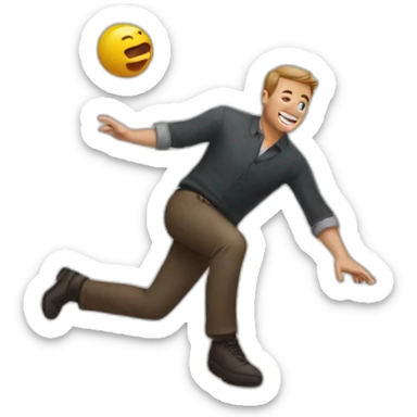 a man falls into the se sticker