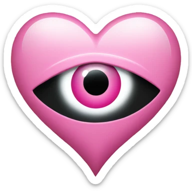 Turkish pink evil-eye circular symbol inside of a gold heart sticker