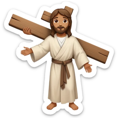 Jesus carrying the cross, minimal details sticker