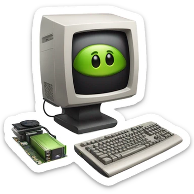 An old apple 2 computer upgraded haphazardly with a new Nvidia 4080  sticker