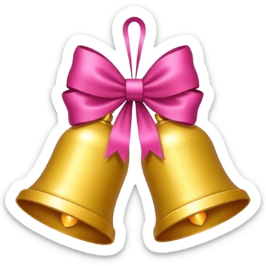 campanas navideñas con lazo rosado sticker