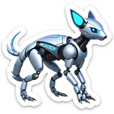Modern Futuristic Cyborg-Vernid-Trico-Protogen-Robot-species by LiLaiRa full body sticker