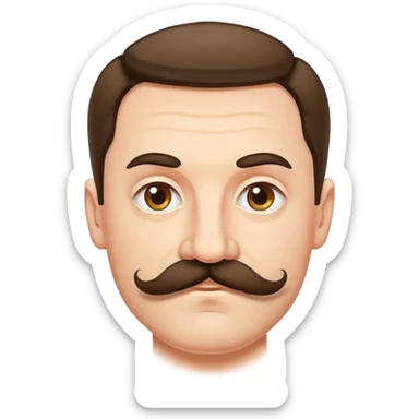 polish man with moustache sticker