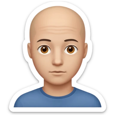 homme chauve jeune sans barbe yeux marrons sticker