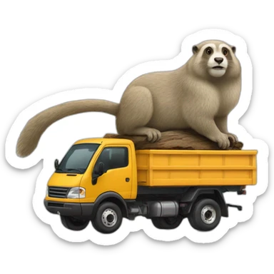 Camion sur une marmotte sticker