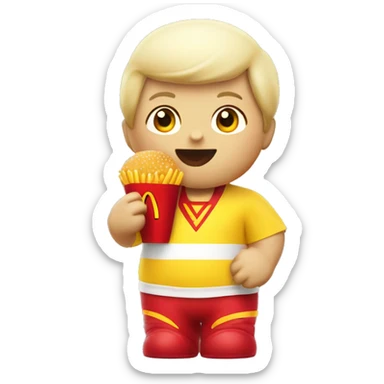a sonny angel eating mcdonald’s  sticker