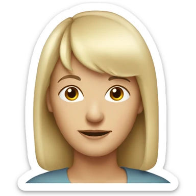 older lady long blonde hair with bangs sticker