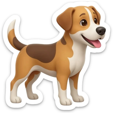 the dog looks contentedly to the right sticker