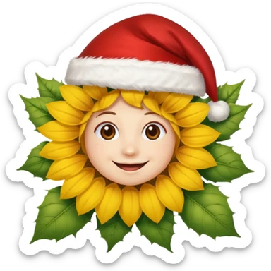 Christmas Sunflower Personified sticker
