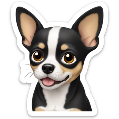 chihuahua NEGRO gritando sticker