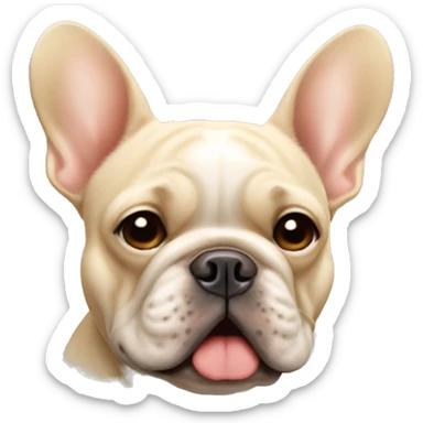 A beige French Bulldog  sticker