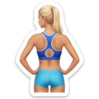  full upper body female back with sports bra sticker
