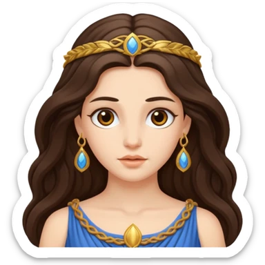 greek goddess long brunette hair sticker