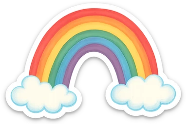 whimsical rainbow sticker